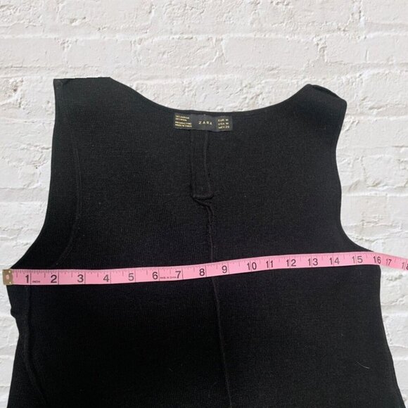 Zara Sleeveless A-Line Wool Blend Sweater Dress Black Size Medium - Picture 11 of 13